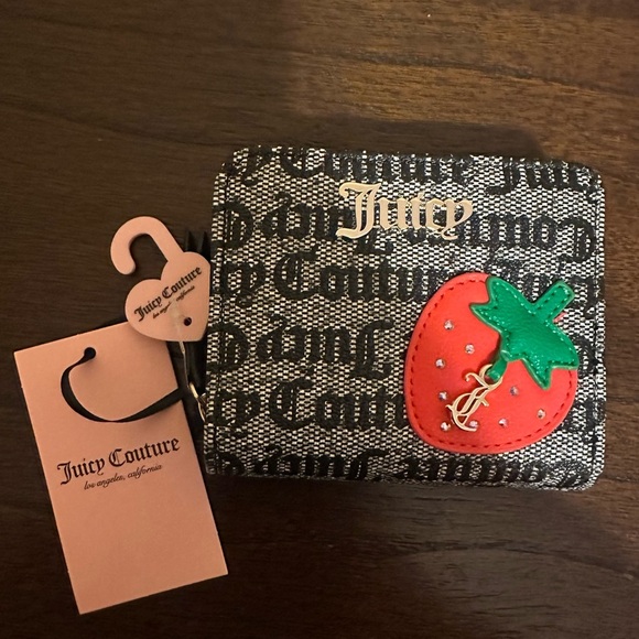 Juicy Couture Black and Red Wallet with Strawberry Accent - Picture 2 of 4